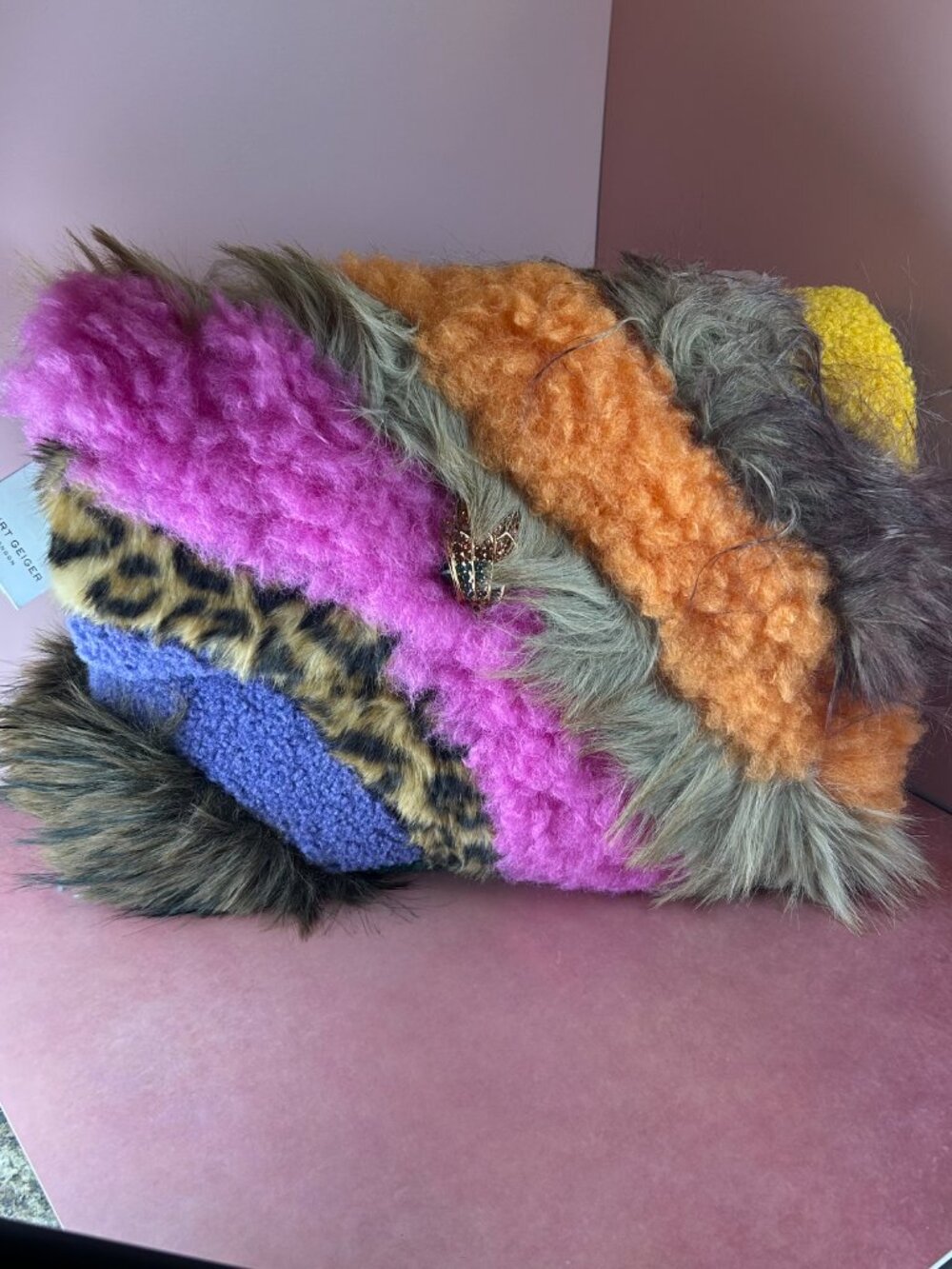 KURT GEIGER LARGE FAUX FUR SHOULDER BAG - Picture 3 of 15